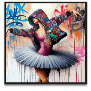 "Beauty and the Beat #2 artwork af byFrank - et kunstværk der forener rå kraft med indre elegance"