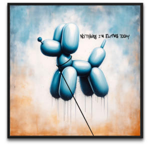 "No Thanks I'm Flying Today artwork af byFrank - et kunstværk om frihed og modet til at vælge sin egen vej"