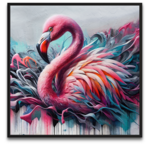 "Pretty In Pink artwork af byFrank - et kunstværk der hylder feminin styrke og elegant kraft gennem nuancer af pink"