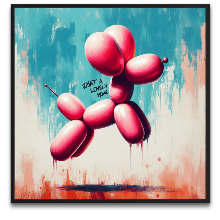 "What a Lovely Home artwork af byFrank - et kunstværk om at skabe sit eget hjem og finde sin plads i verden"