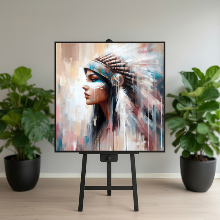 Aponi 100x100 cm lærred - Udstilling