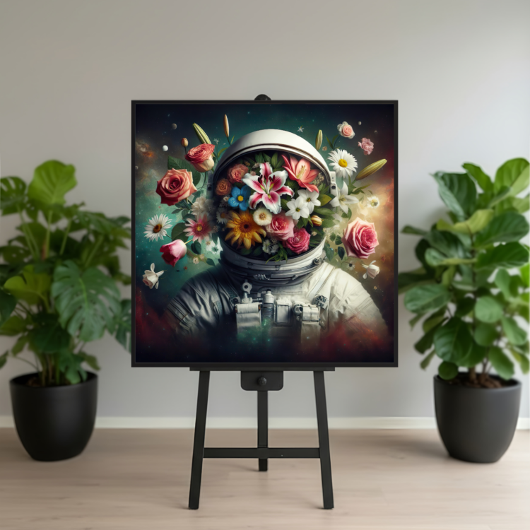 Astro Flora #2 100x100 cm lærred - Udstilling