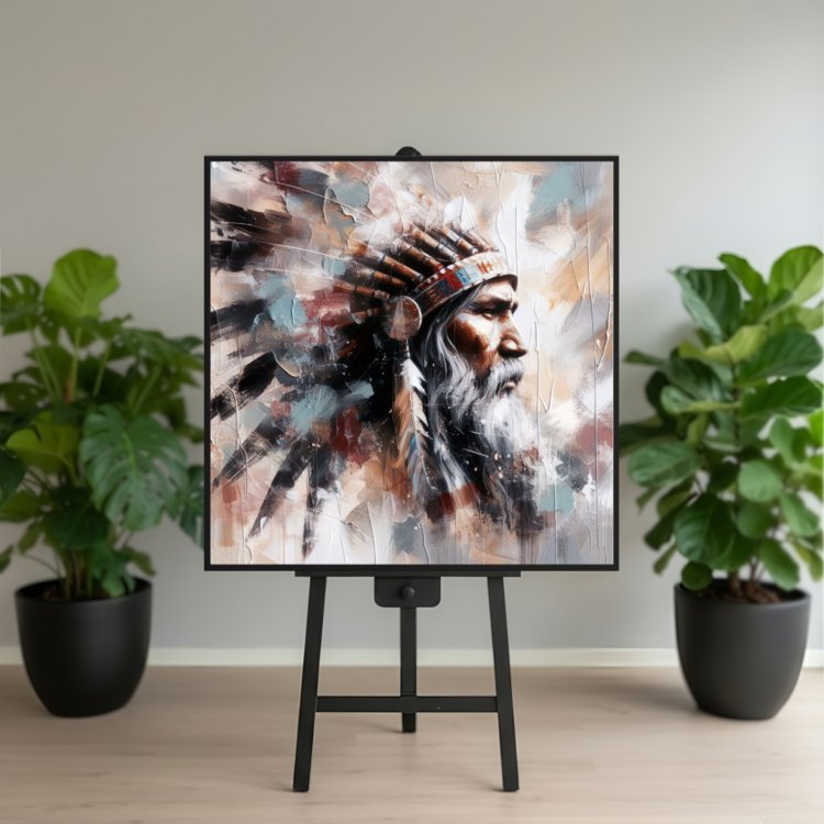 Takoda 100x100 cm lærred - Udstilling