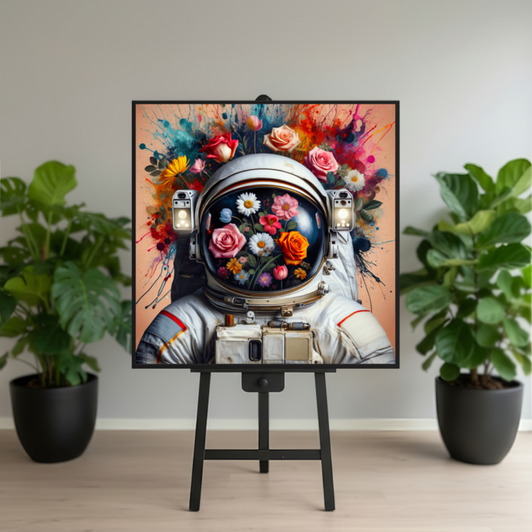 Astro Flora #1 100x100 cm lærred - Udstilling