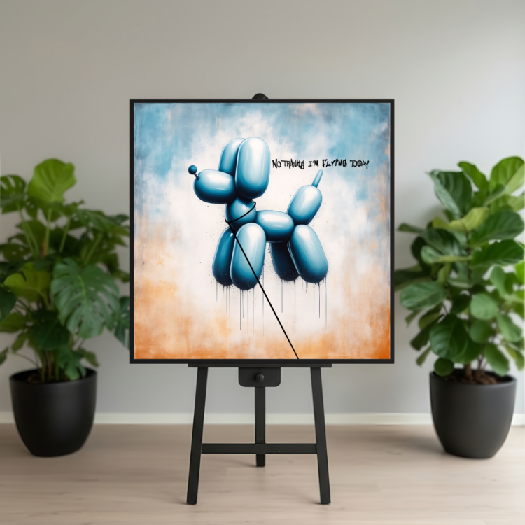 No Thanks Im Flying Today 100x100 cm lærred - Udstilling