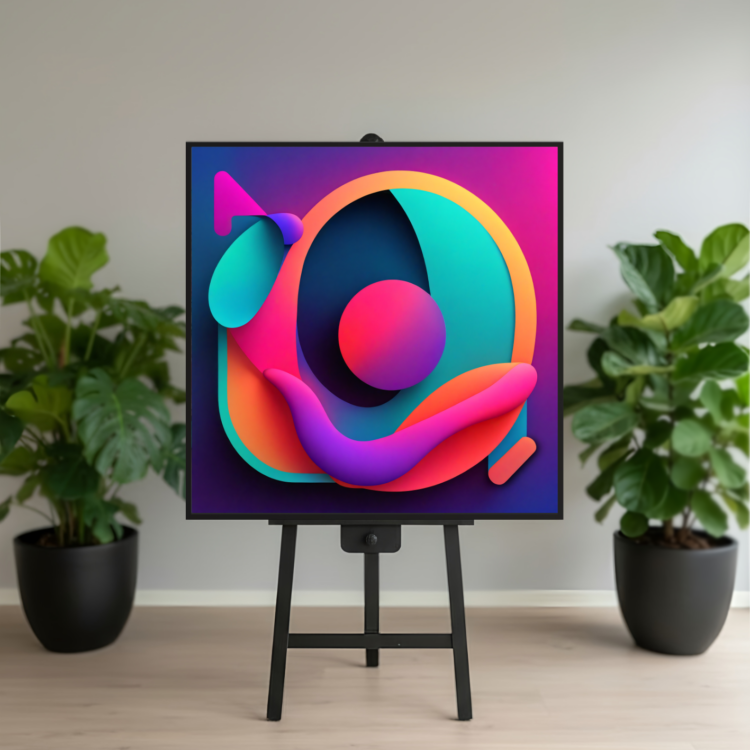 A smile and a wink 100x100 cm lærred - Udstilling